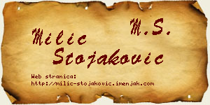 Milić Stojaković vizit kartica